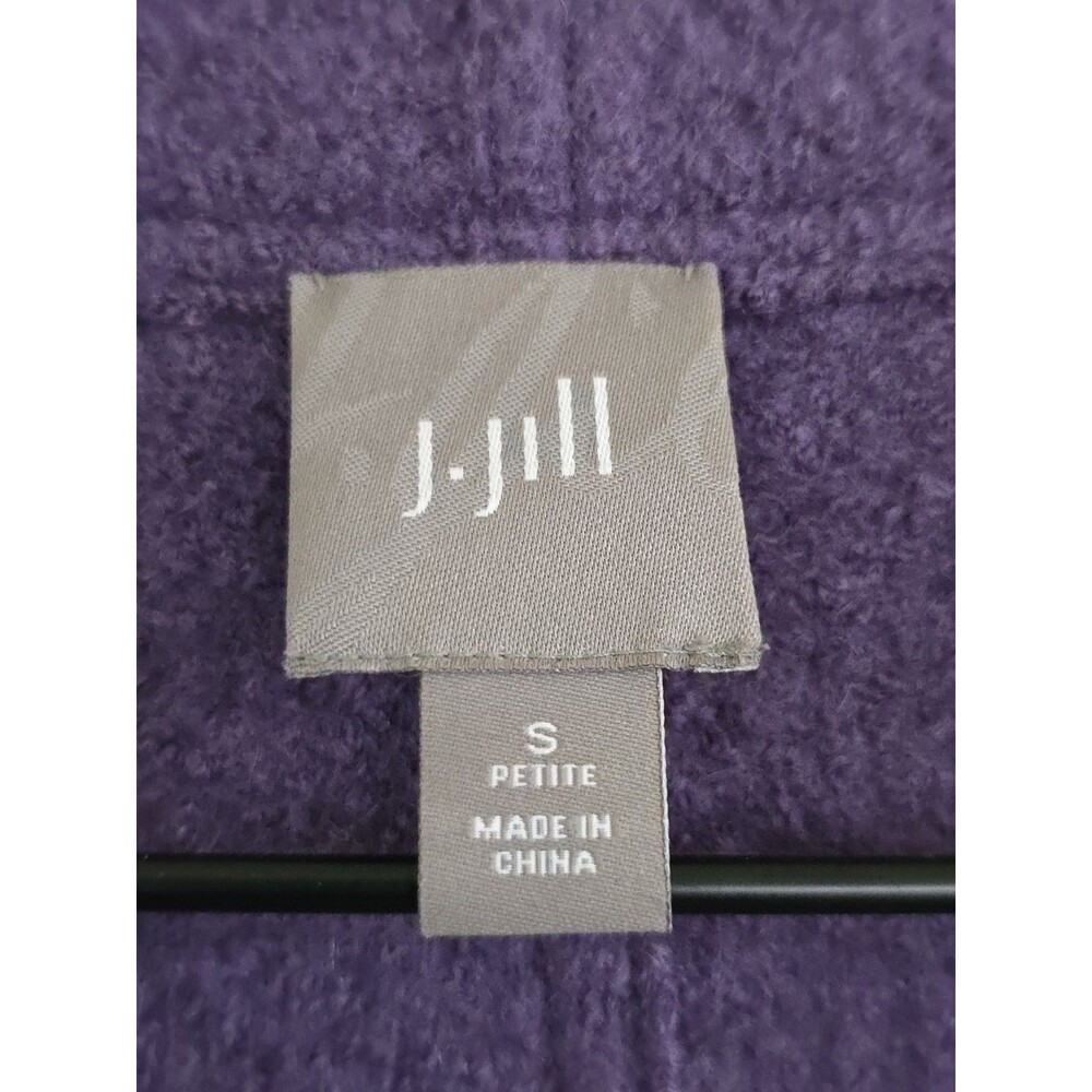 J Jill Pure Jill 100% Wool Jacket Purple Boiled Wool Button Front Petite Small - Picture 10 of 12